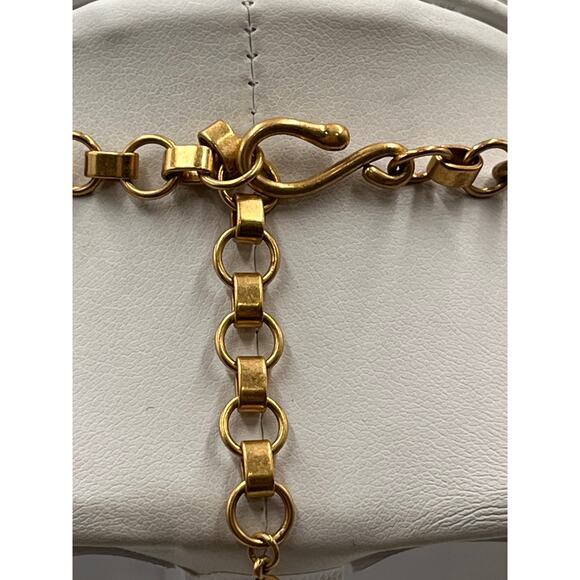 Kendra Scott Kira Vintage Hammered Gold Organic Shaped Statement Necklace - Picture 7 of 12